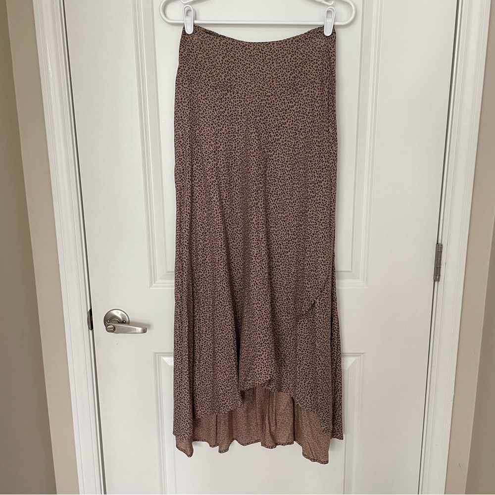 Leopard Print Maxi Wrap Skirt